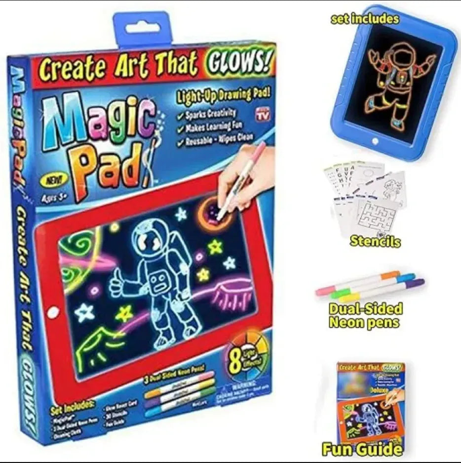 Magic Pad Create Art That GLOWS Light Up LED Board Draw For Sketch / Create / Doodle / Write / Learning Tablet