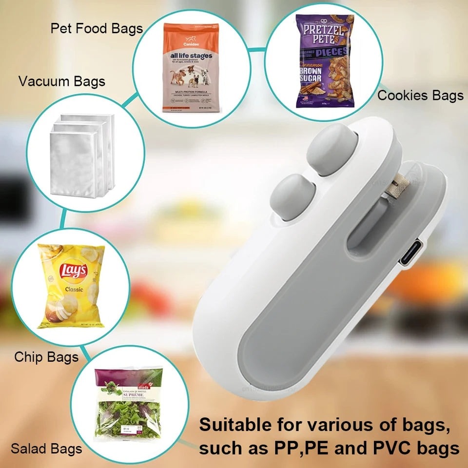 Portable Heat Sealer Machine for Food Bags �USB Rechargeable