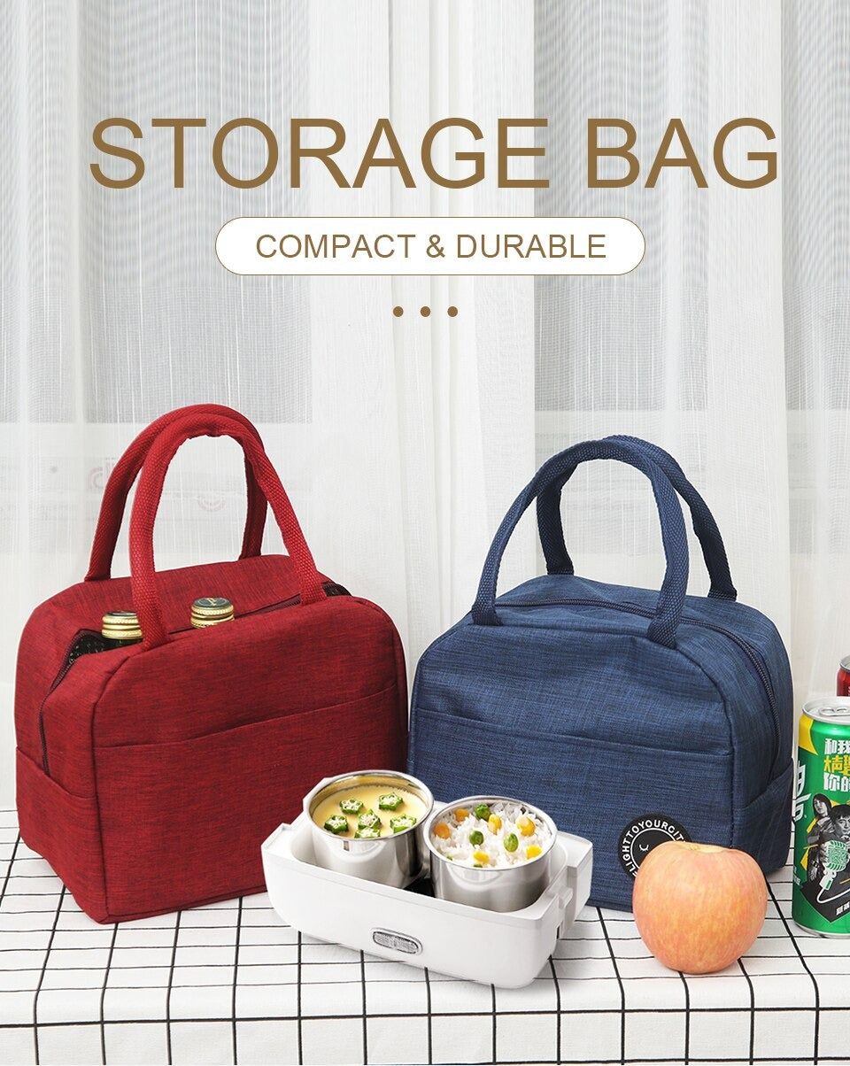 Portable Thermal Insulated Lunch Bag �Stylish And Durable Lunch Box Tote Cooler For Women, Perfect For School, Office, Outing, And Picnic (Random Color)