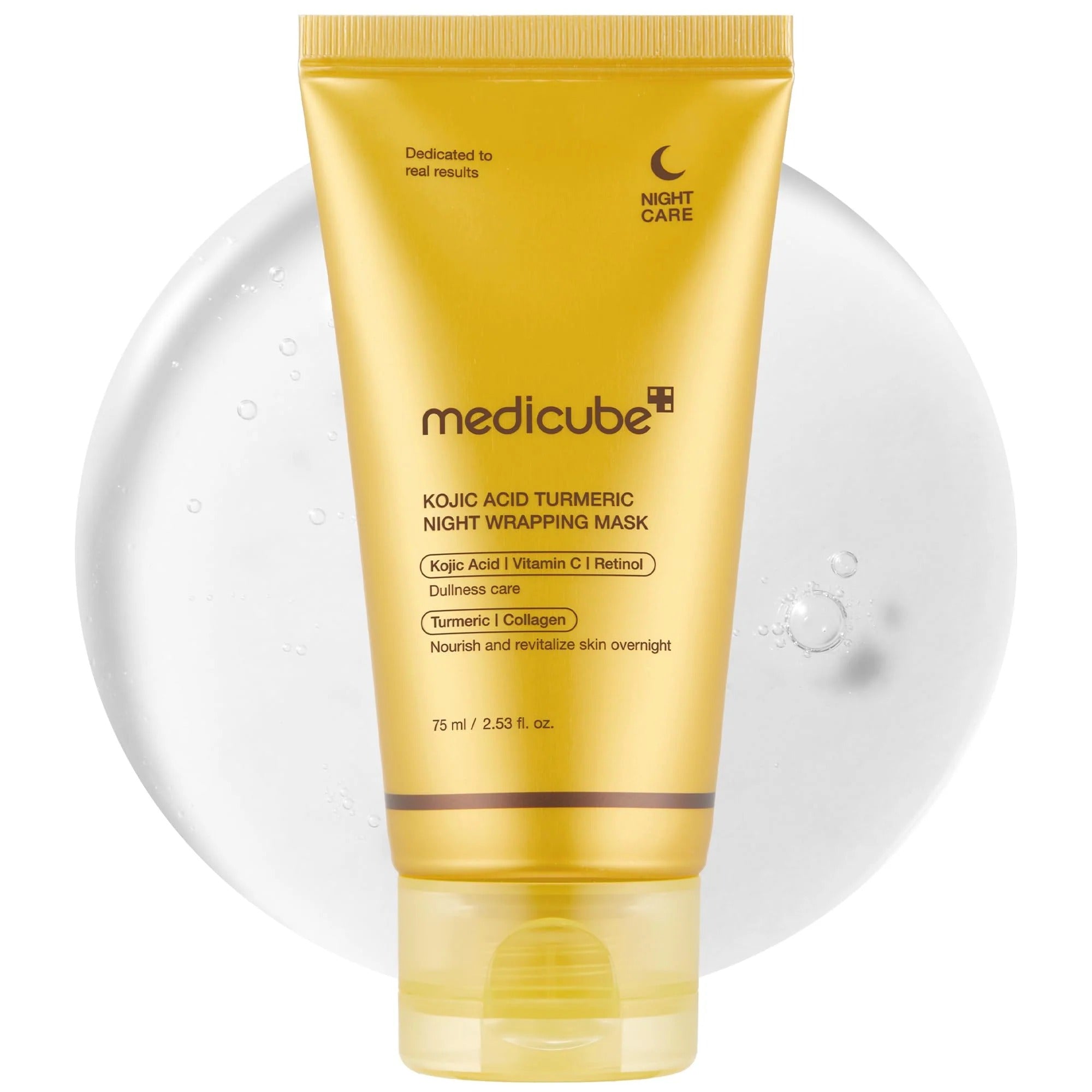 Medicube Turmeric Overnight Wrapping Peel Off Mask 75ml Korean Skincare With Collagen For Glowing Elastic Skin - Made In Korea