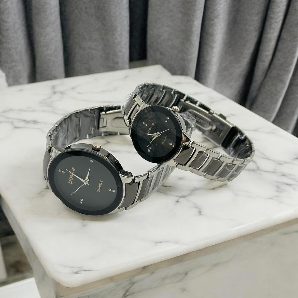POSITIF Couple Watch �Elegant Matching His & Her Timepieces | Stylish Pair Gift For Lovers, Anniversary & Special Occasions (Without Box random colour)