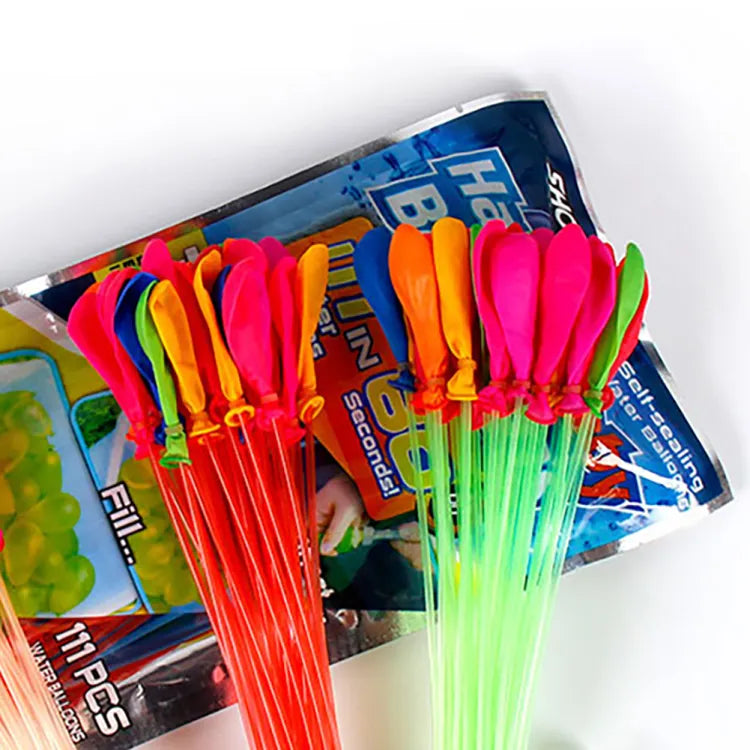 111pcs/bag - Fast Fill Water Balloon Kit | Quick Fill Magic Self Sealing Water Balloon | Party Supplies For Outdoor Water Party | Water War Game