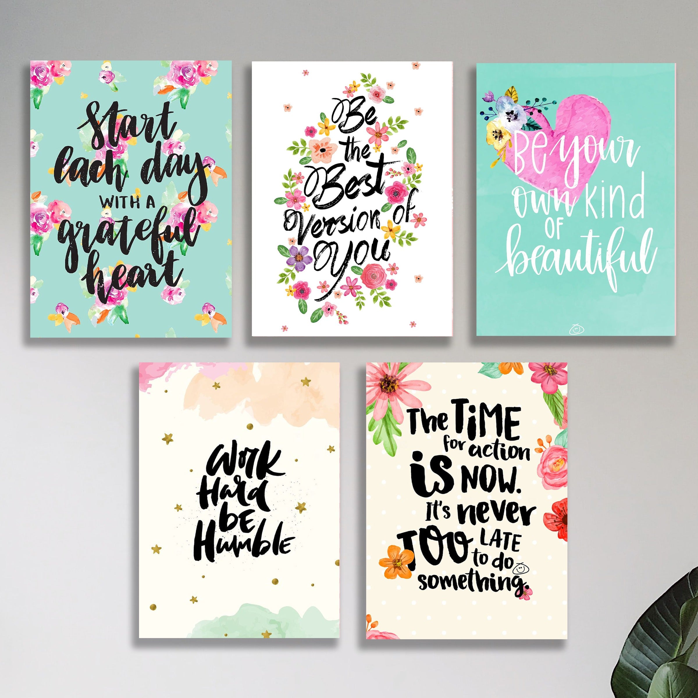 Set of 5 Premium Wall Art Photo Tiles �Modern Home Decor Sets