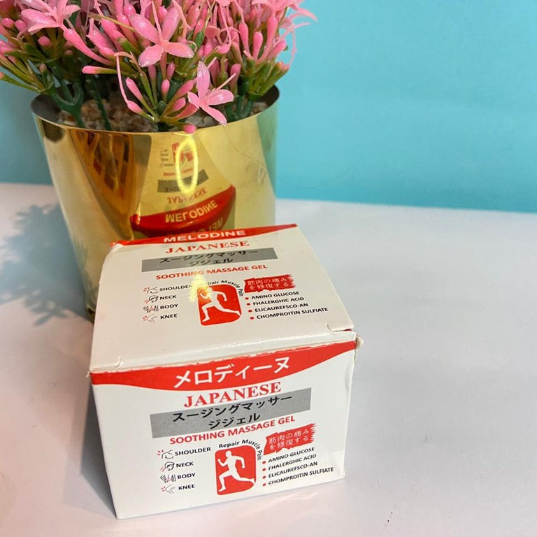 MELODINE Japanese Soothing Massage Gel | Fast-Absorbing Herbal Pain Relief Cream for Shoulder, Neck, Back & Knee