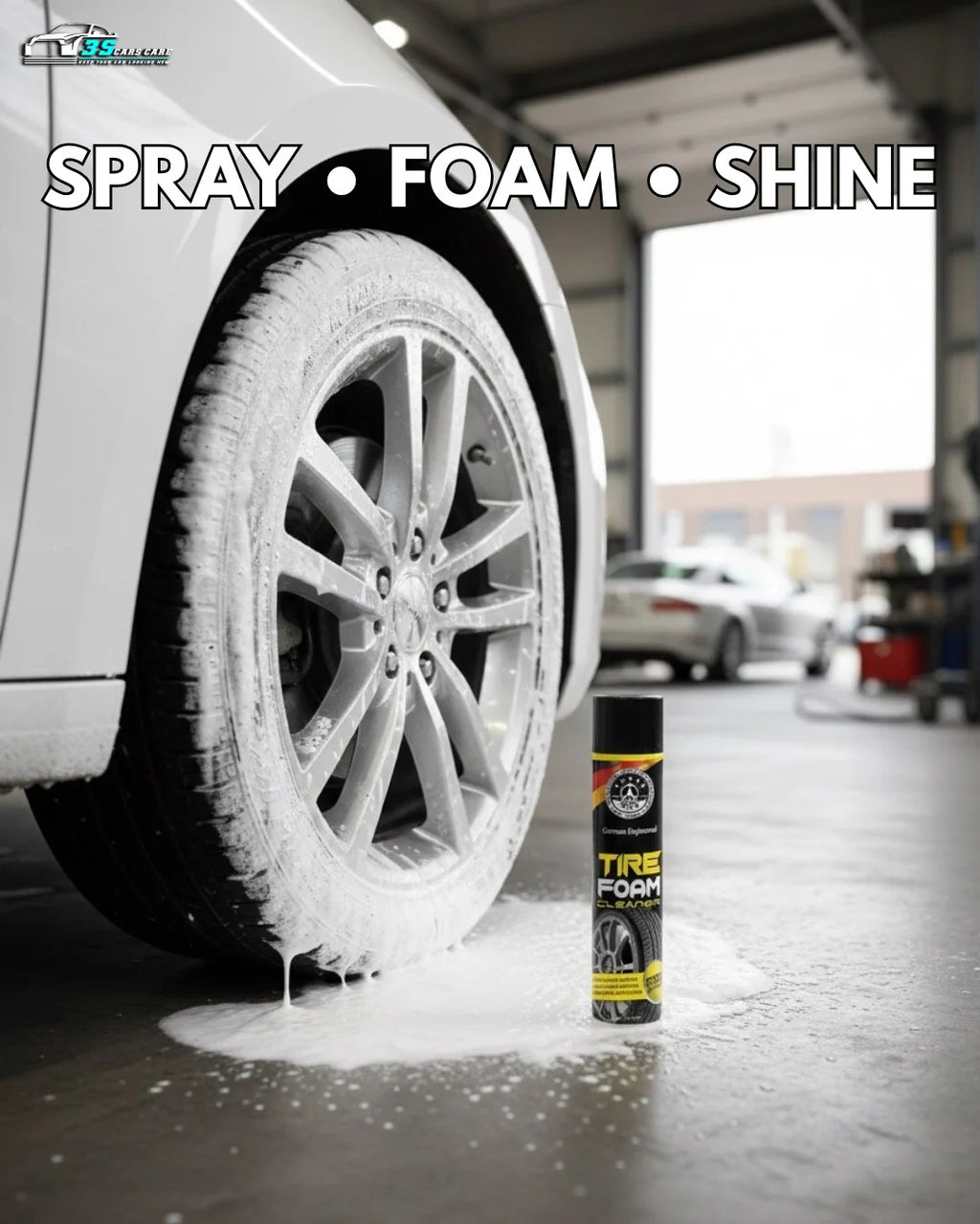 Tire Foam Cleaner �Clean, Shine and Protect | THREE GUYS | German Engineered (650ML)