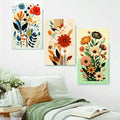 Set of 3 Floral Wall Frames �Wooden Decorative Art in 8x11 & 12x16 Inches with Double Tape for Easy Mounting