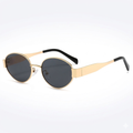 Gold Oval Metal Frame Sunglasses | Retro Fashion Women's Eyewear