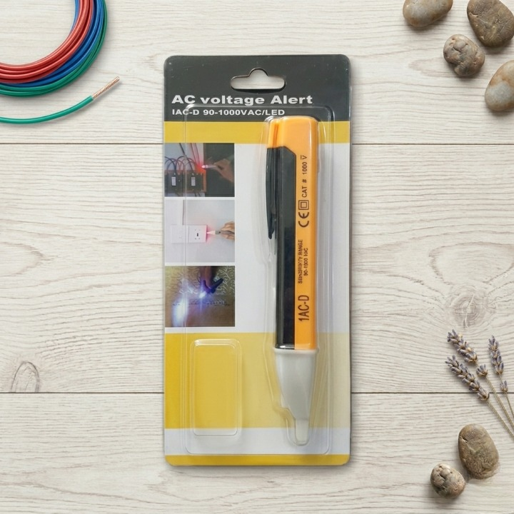 Non-Contact AC Voltage Alert Detector �Professional 90V-1000V Electric Circuit Tester Pen with LED Light and Sound Buzzer