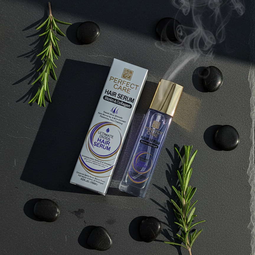 PERFECT CARE Hair Serum | Ultimate Gloss Formula with Argan Oil & Vitamin E | Rapid Growth, Anti-Greying, Anti-Hairfall & Density Promotion (4.2 Fl.Oz/120mL)