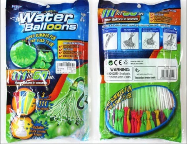 111 Pcs Fast-Fill Magic Water Balloons Kit - Quick-Fill Self-Sealing Water Bombs for Outdoor Water War Games & Summer Party Supplies
