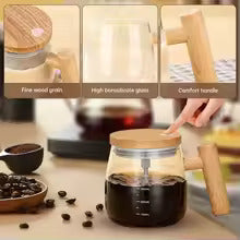 Self Stirring Coffee Mug �Electric Automatic Mixing Cup for Coffee, Milk, & Drinks | Rechargeable, Waterproof, Self Mixing Glass Mug for Home & Office ~ 500 ml