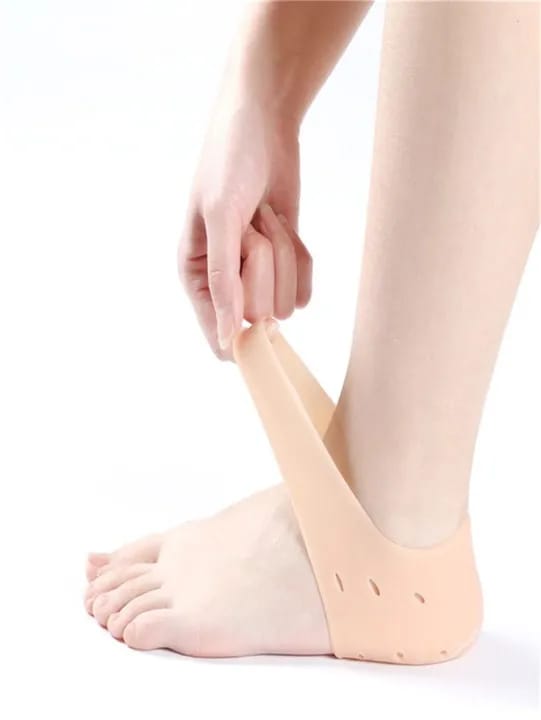 Silicone Gel Heel Pad Socks | Pain Relief & Anti-Crack | 1 Pair Heel Guards & Protectors for Men & Women