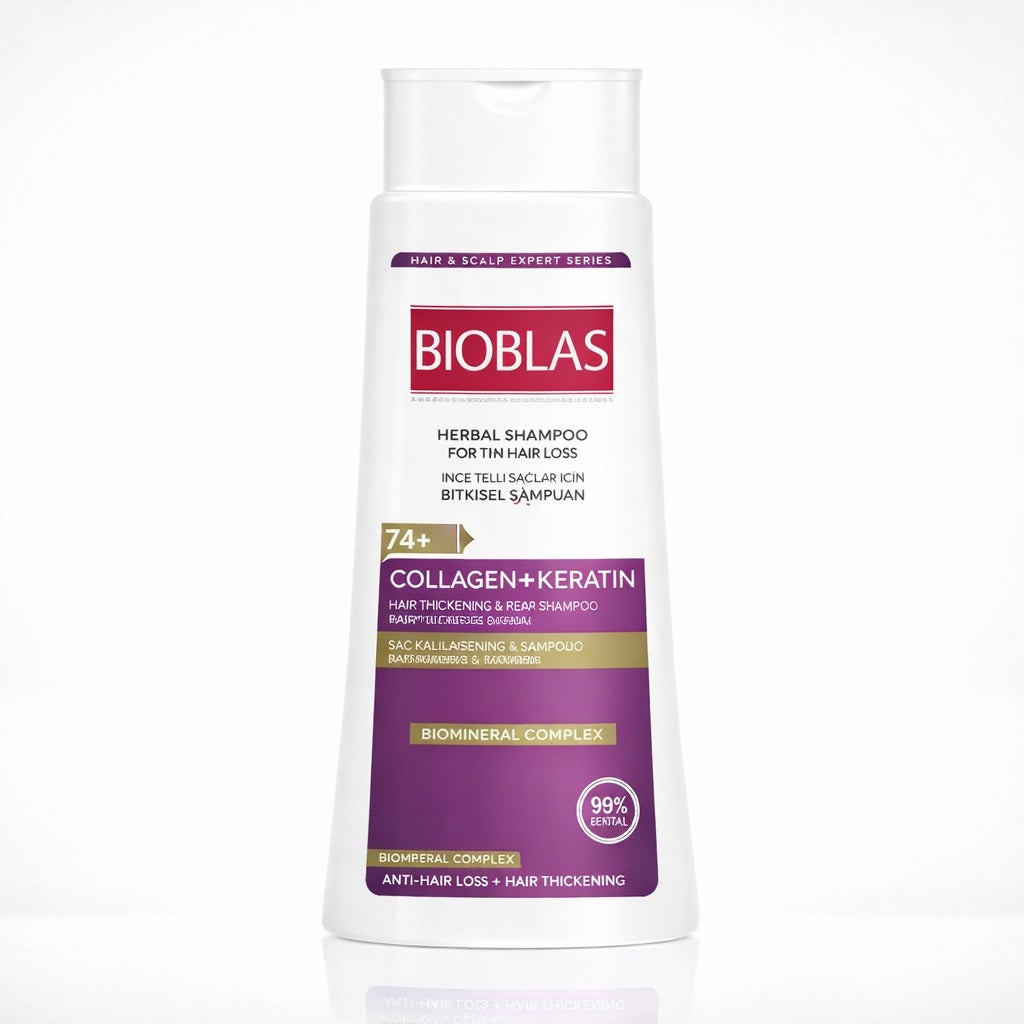 Bioblas Collagen + Keratin Hair Loss Herbal Shampoo �Anti-Hair Fall & Volumizing Formula (360ml)
