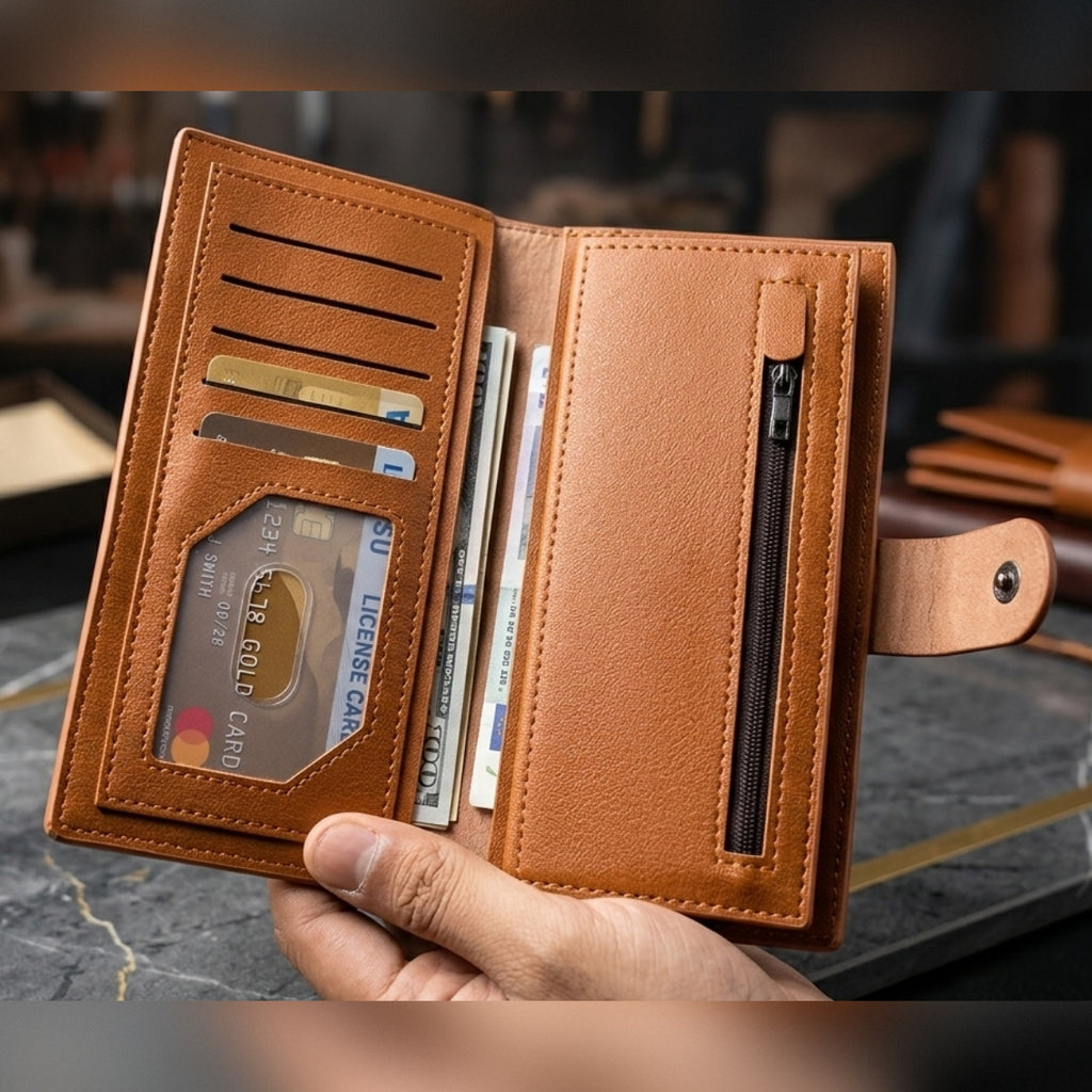 Pure Leather Wallet for Men �Slim Bifold Genuine Leather Wallet