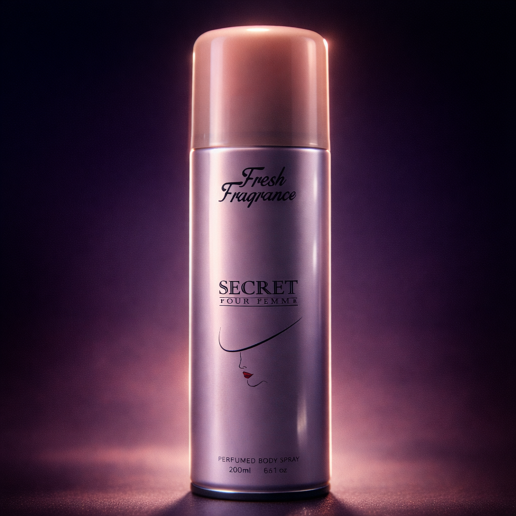 SECRET POUR FEMME Fresh Fragrance Perfumed Body Spray �Elegant Lavender & Pink Design - 200ml