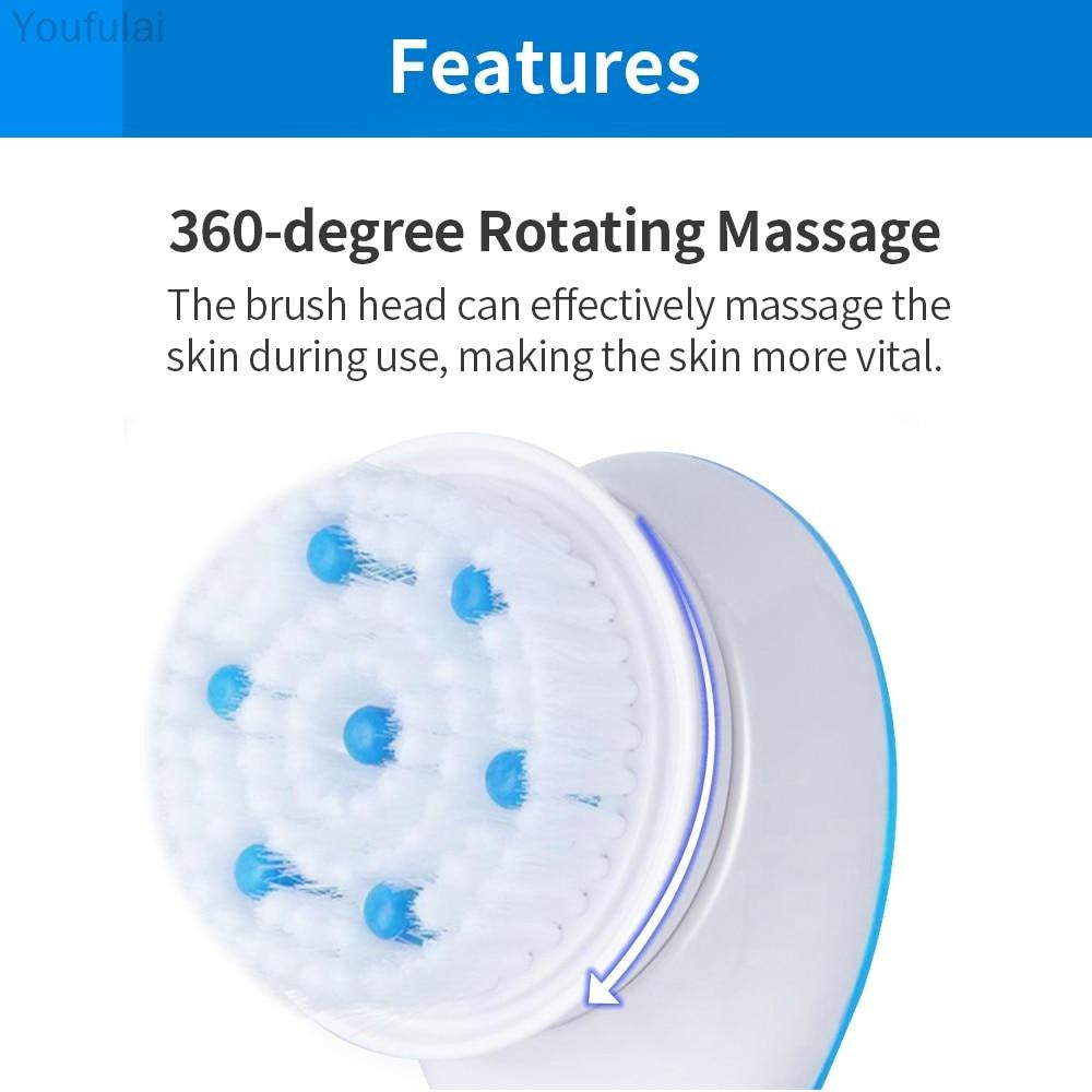 Electric Shower Brush 5-in-1 Spin Spa �Cell Operated Full Body Cleansing & Exfoliating Brush