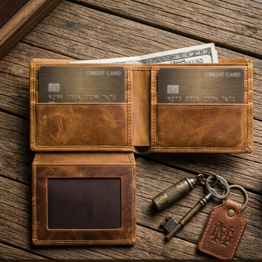 Genuine Leather Wallet for Men | Slim Bifold Design | Multiple Card Slots | Stylish & Durable Everyday Accessory