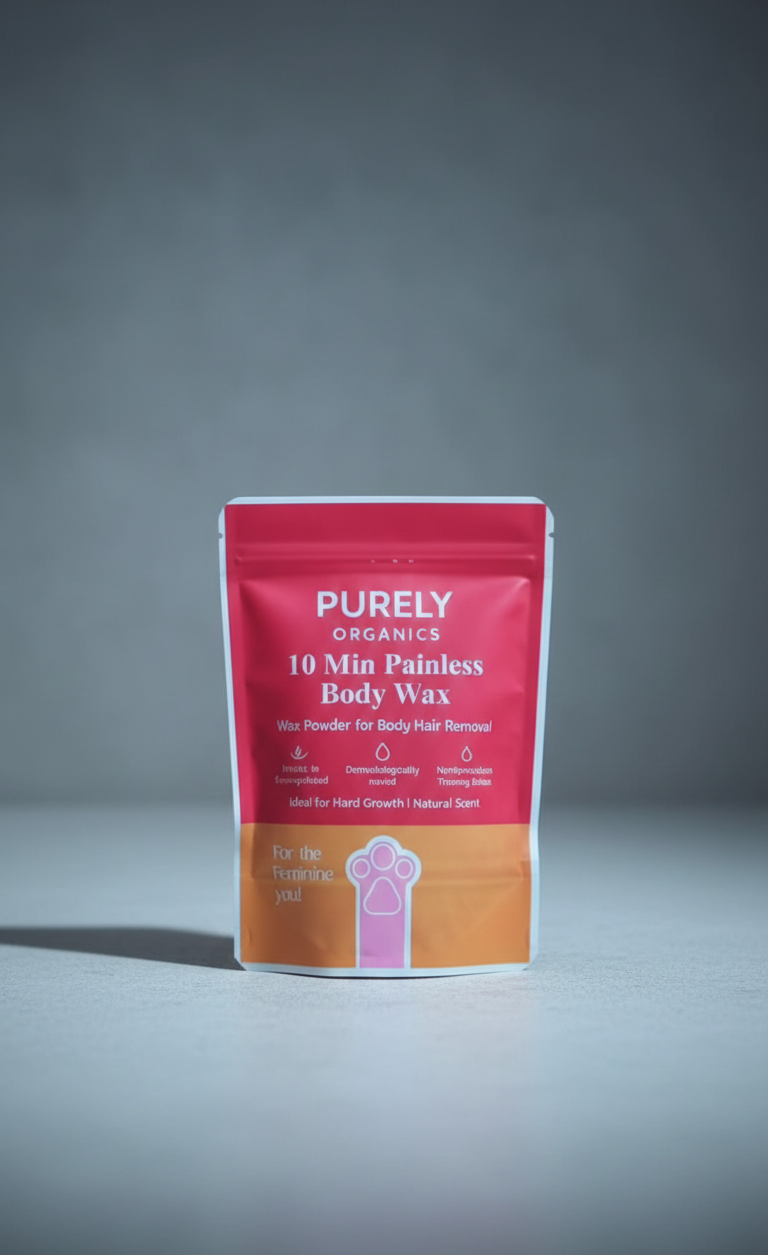 Purely Organics 10 Min Painless Body Wax Powder �Natural Hair Removal for Sensitive Skin (157g)