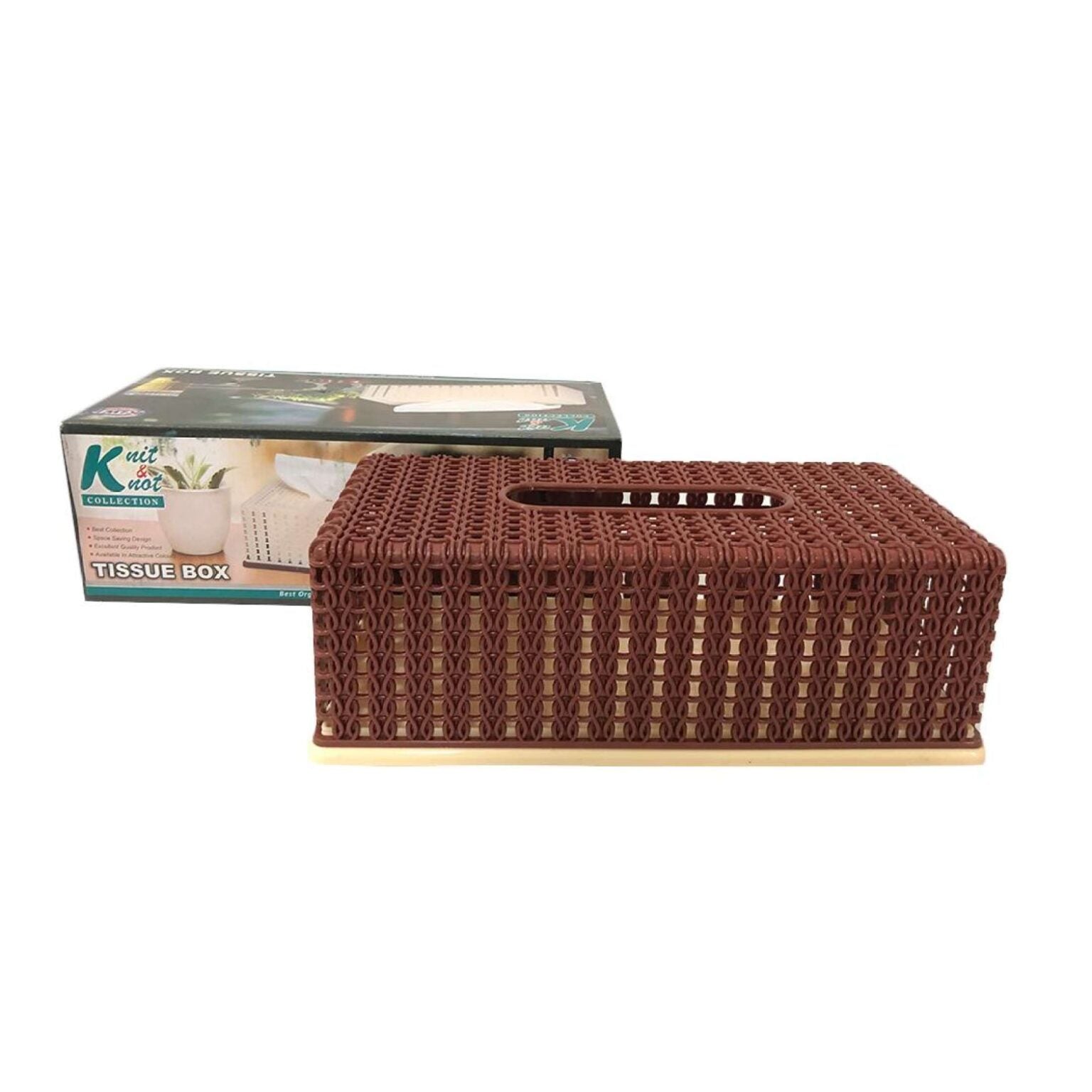 Rectangular Tissue Box Cover �Collapsible PP Tissue Roll Holder with Easy Top Access