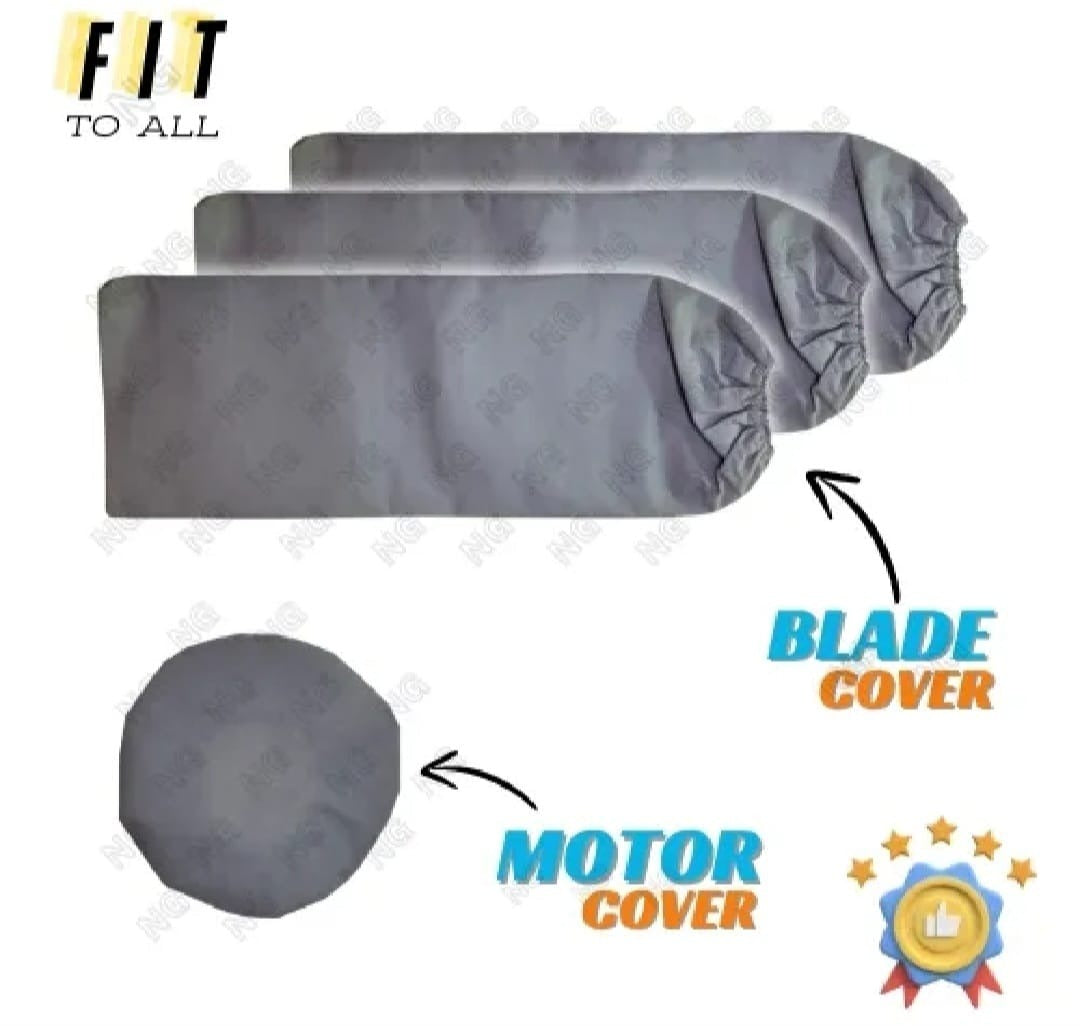 Universal Ceiling Fan Blade & Motor Cover Set �Dustproof, Washable Fabric Protection for Home & Office Fans