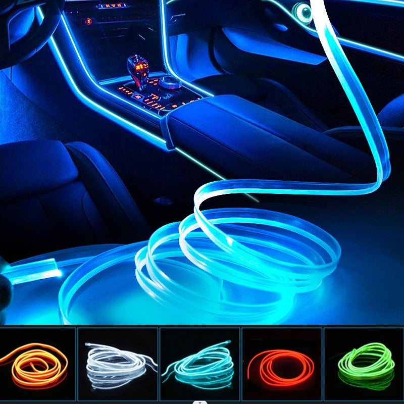 Car Dashboard Neon Light Strip �3 Meter Flexible EL Wire with Easy Installation, Random Color