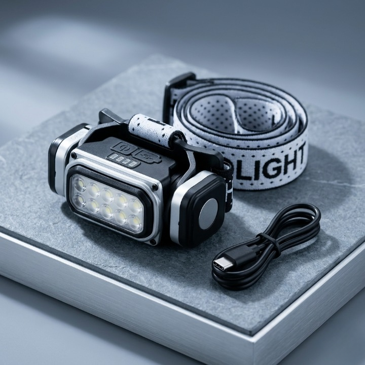 HX-T90 Ultra Bright Rechargeable LED Headlight �Multi-Mode Waterproof Headlamp with Magnetic Function & Type-C Fast Charging