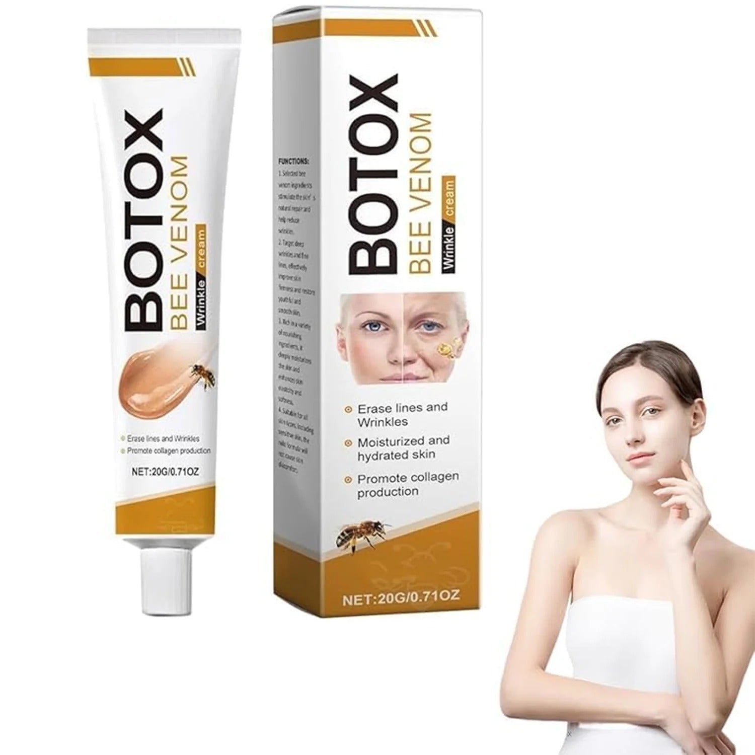 Botox Bee Venom Wrinkle Cream | Anti-Aging Moisturizer | Collagen Boost | Reduce Wrinkles & Fine Lines 30gm