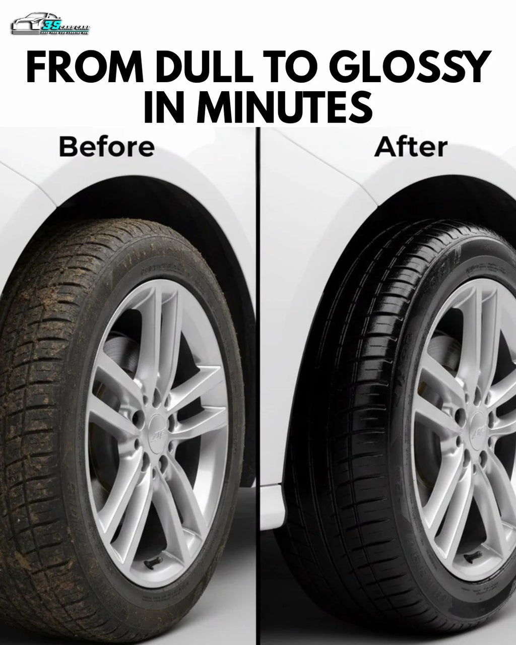 Tire Foam Cleaner �Clean, Shine and Protect | THREE GUYS | German Engineered (650ML)