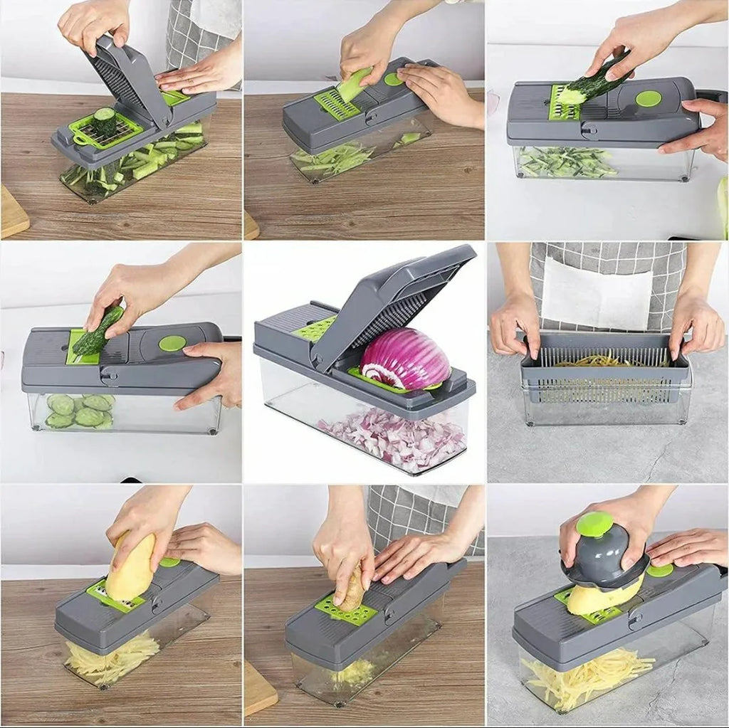 Premium 16-In-1 Multifunctional Vegetable Chopper & Slicer with