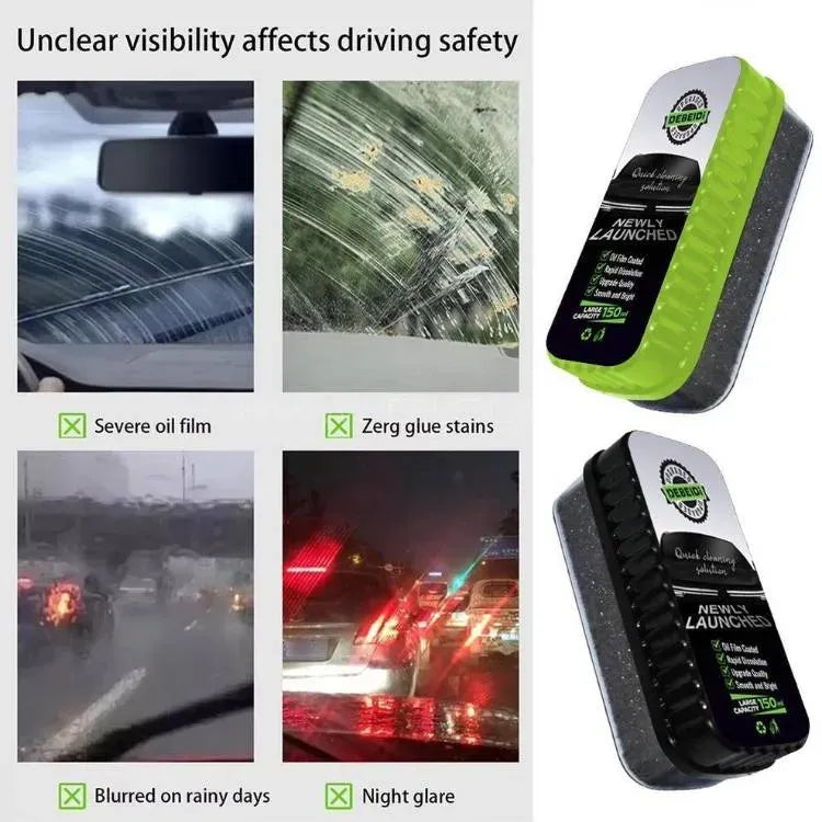 Oil Film Brush Glass Cleaning Board �Car Windshield Oil Film & Stain Remover, Quick Cleaning Solution, 150ml