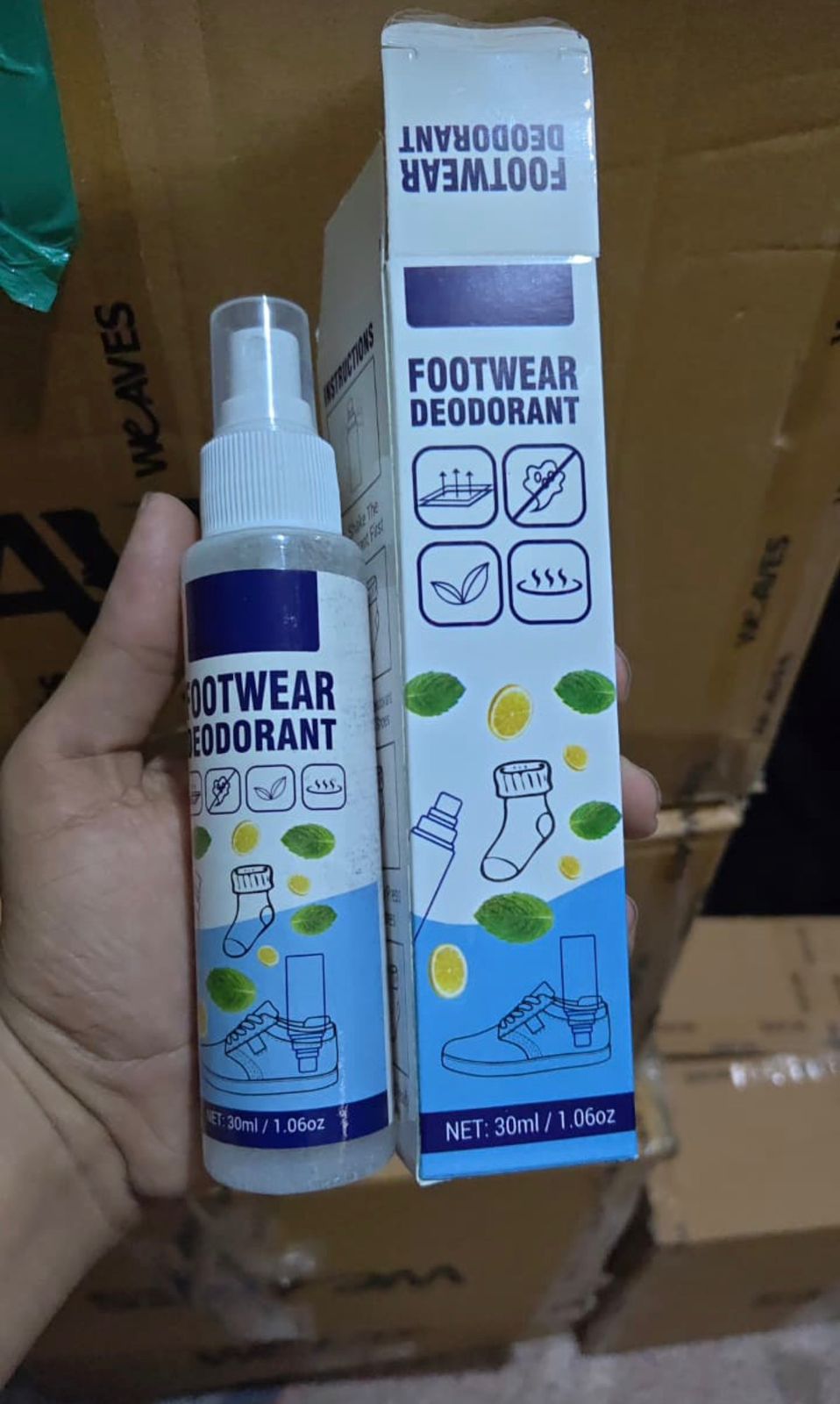 Premium Footwear Deodorant Spray �Instant Shoe & Sock Odor Eliminator (30ml)