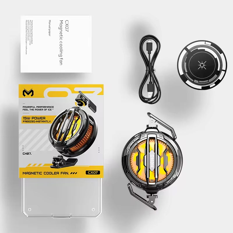 Magnetic Phone Cooler Fan Case Yellow CX07