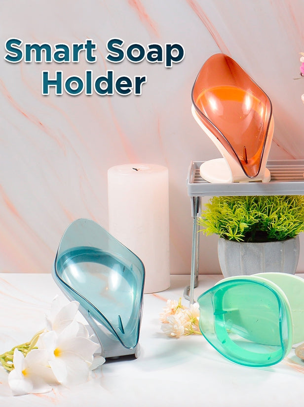 Smart Soap Holder For Bathroom | Wall Mounted Soap Bar, Kitchen, Bathroom �Random Color(1 Pc)