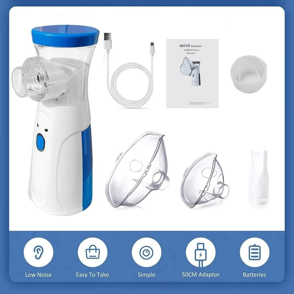 Portable Mesh Nebulizer | USB & Battery Operated Nebulizer | Mini Mesh Nebulizer With Mask | Personal Inhaler for Efficient Respiratory Care / Mesh Nebulizer For Kids