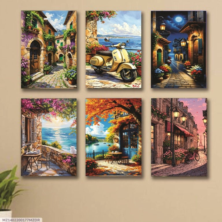6 PC Colorful Wall Art Cardboard Phototiles Durable Elegant Stylish Vibrant And Unique Decorative Home And Office Collection - 8*11