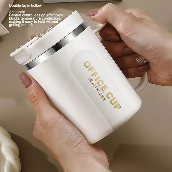 Stainless Steel Coffee Mug | Insulated | Anti-Slip Bottom | With Spoon | Office & Home Use