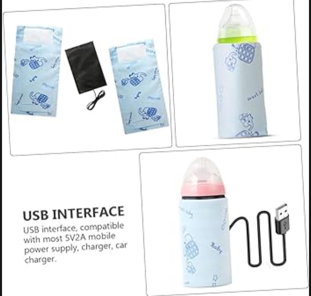 Portable USB Baby Bottle Warmer �Universal Insulated Milk Heater Sleeve for Travel and Home Use (Without Feeder)