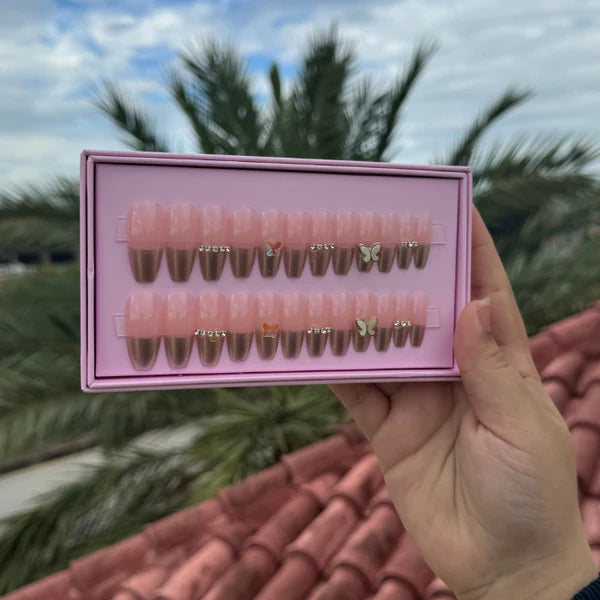 24 Pcs Blush Butterfly Nails – photo 5