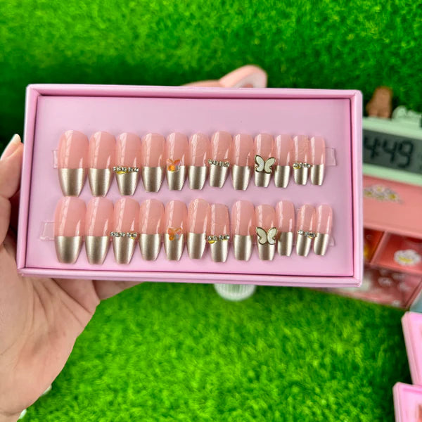 24 Pcs Blush Butterfly Nails – photo 4