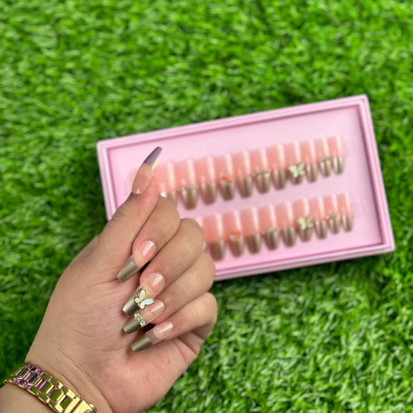 24 Pcs Blush Butterfly Nails – photo 2