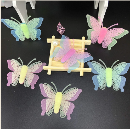 Pack of 08 Butterfly Wall Sticker Glow in the Dark Luminous 3D Butterfly Stickers DIY Wall Sticker 3D Art Mural for Decorations