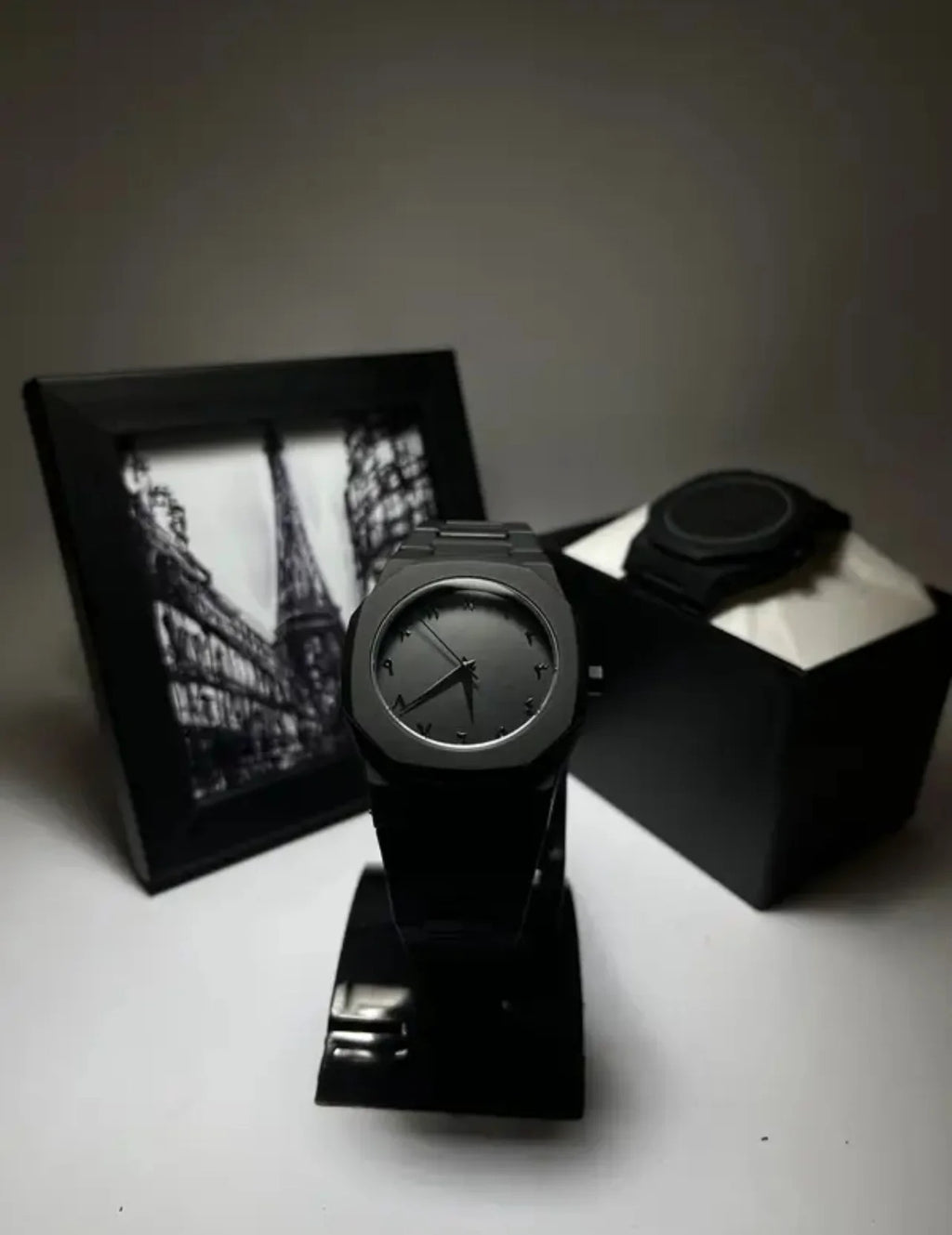 Full Black Aura Quartz Analog Watch �Lightweight Premium Design for Men & Boys (Without Box)