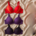 Silk Embroidered Padded Bra for Women �Luxury Undergarment with Soft Silk Fabric, Stylish Embroidery, Comfortable Fit &amp; Everyday Support (Random Color) - 36