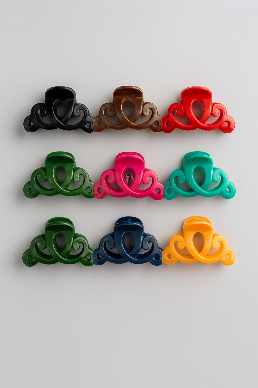 Large Plastic Hair Catchers �6-Piece Set for Girls, Multiple Colors