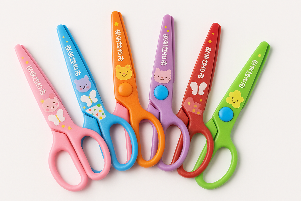 Set of 6 Multistyle Children Safety Scissors �All Plastic Toddler Craft Scissors with Round Tips for School &amp; DIY