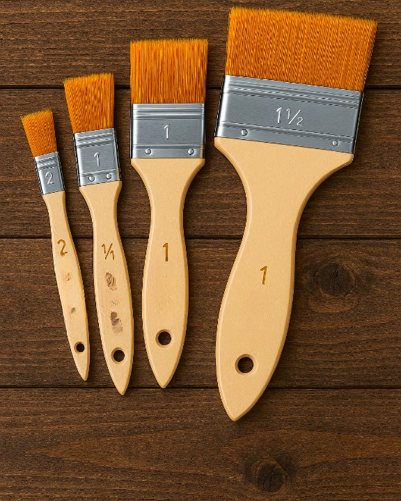 Pack of 4 Nylon Hair Wide and Thin Gesso Base Brushes �Premium Paint Brushes Set for Artists