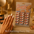 Pack of 24 Charming Artificial Nails with Glue �240 Nails &amp; 24 Glues Total, Beautiful Nail Extensions for Girls &amp; Women (Random color)