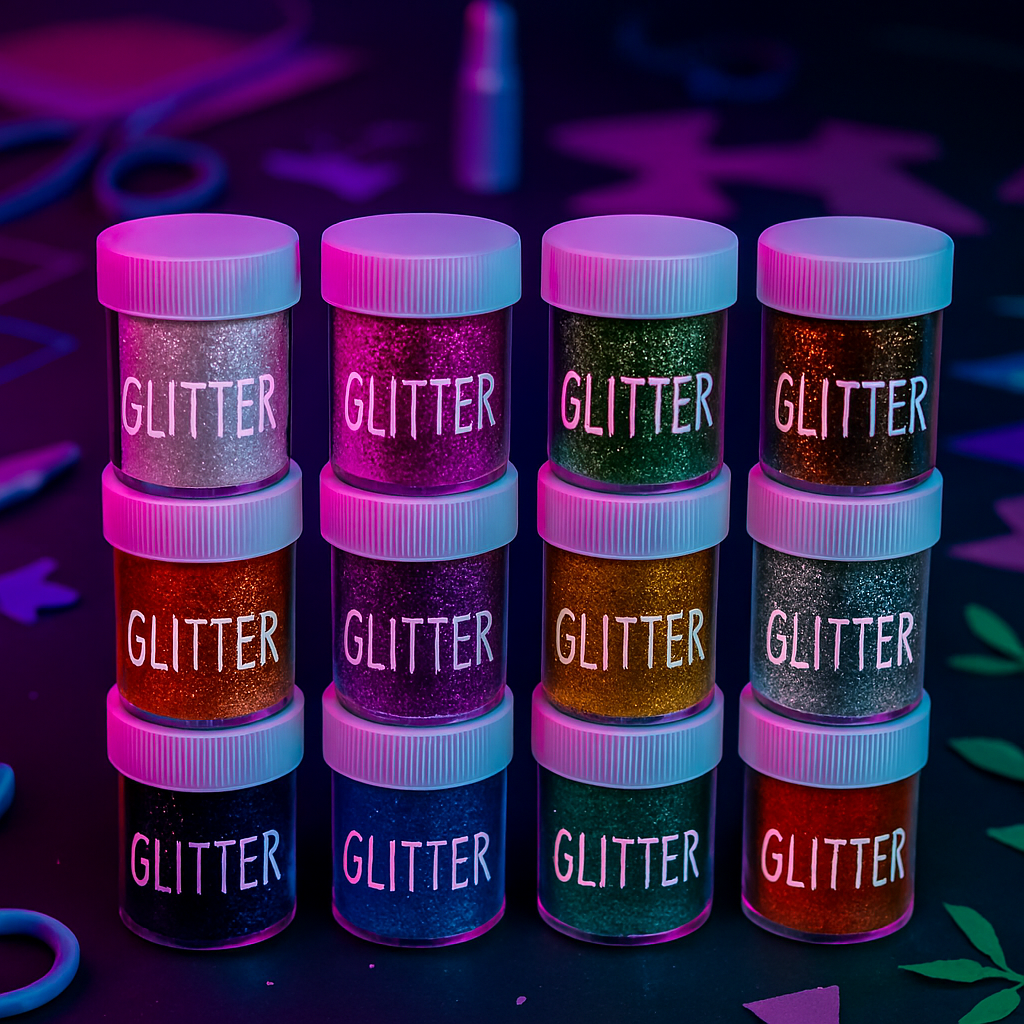 Glitter Powder Bottle Set �Pack of 12 Different Colors, High-Quality Craft Glitter for DIY, Nail Art, and Decorations