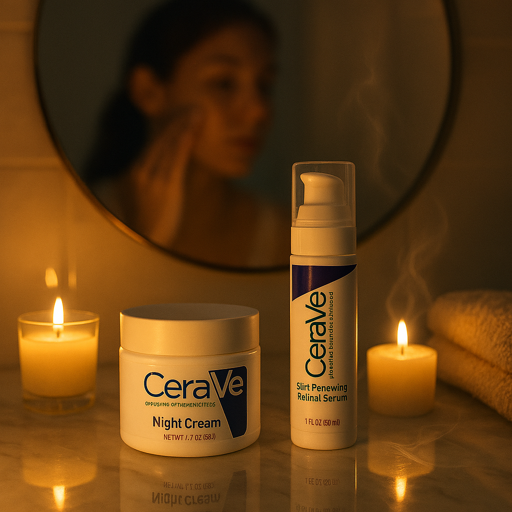 CeraVe Skincare Set �Night Cream, Retinol Serum, Acne Foaming Cream Cleanser, and Hydrating Mineral Sunscreen SPF 50 �Dermatologist Developed
