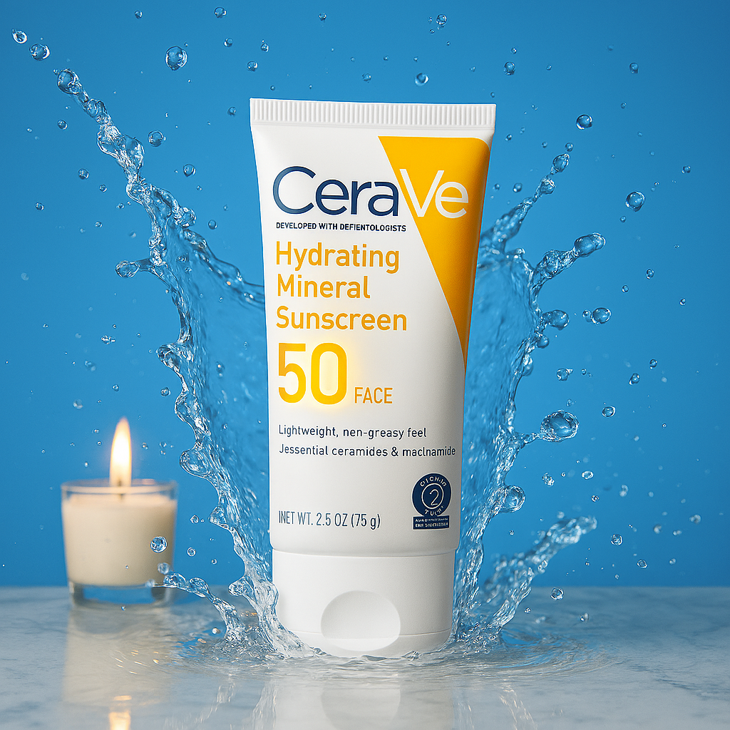 CeraVe Skincare Set �Night Cream, Retinol Serum, Acne Foaming Cream Cleanser, and Hydrating Mineral Sunscreen SPF 50 �Dermatologist Developed